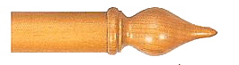 Heritage style wooden curtain rod finial by Woodcroft